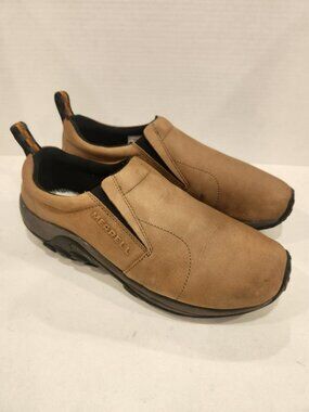 Merrell Jungle Moc Mens 10.5 Nubuck Slip On Shoes Brown Dual Density Gorpcore